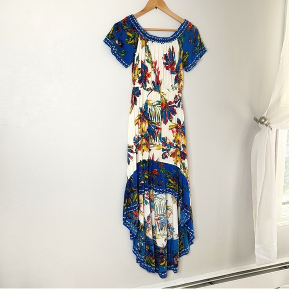 Flying Tomato High Low Dress Iconic Print On/ Off Shoulder Elastic Waist Small - Picture 11 of 11